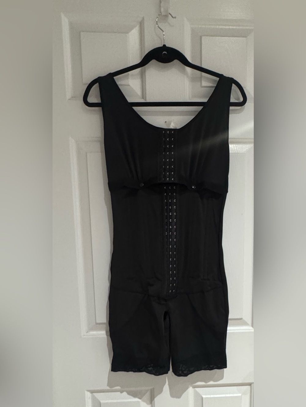 Black Hook-and-Eye Shapewear Bodysuit